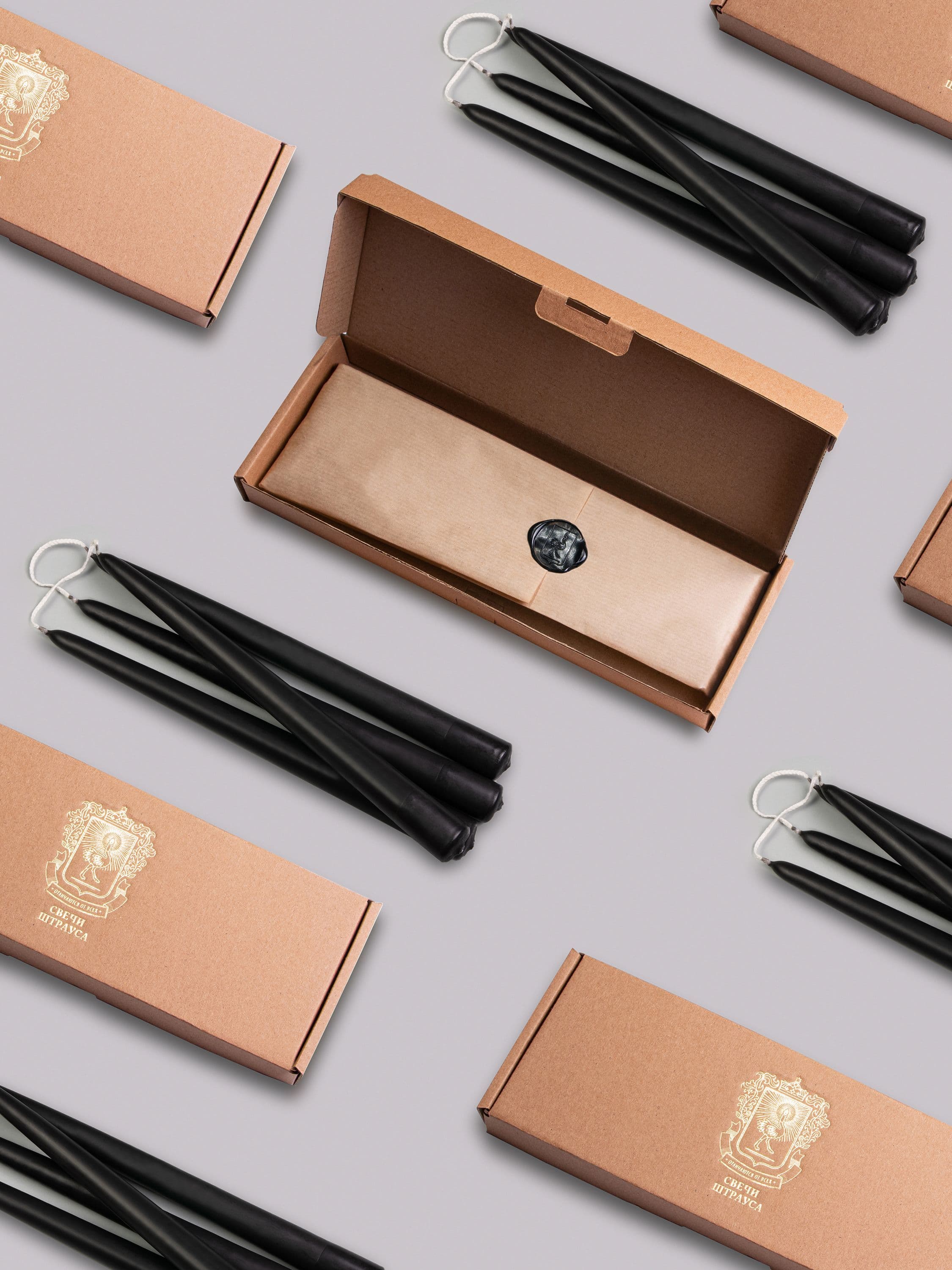 Конические свечи Штрауса — Чёрные, 4 шт — фото 9