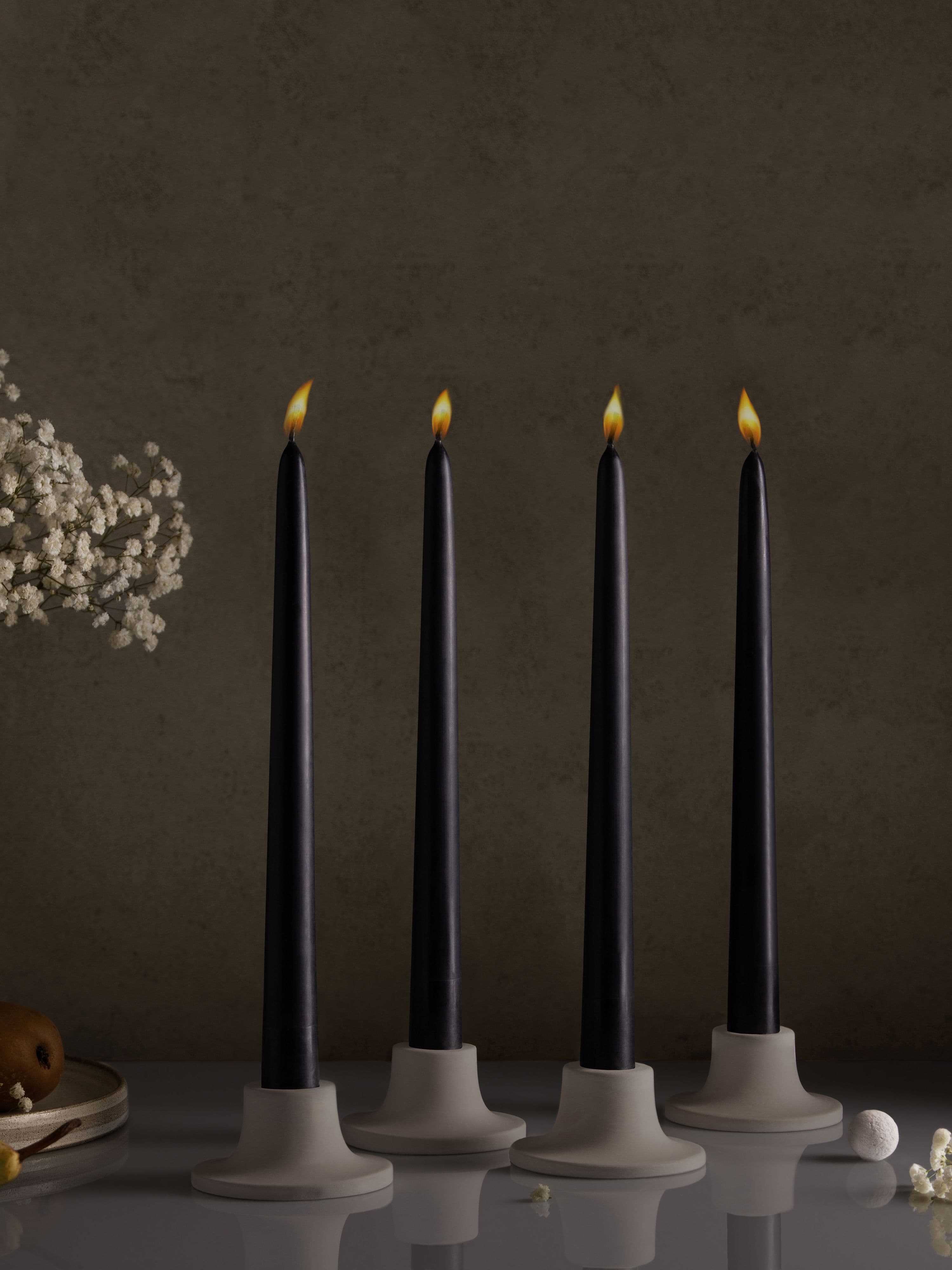 Конические свечи Штрауса — Чёрные, 4 шт — фото 7