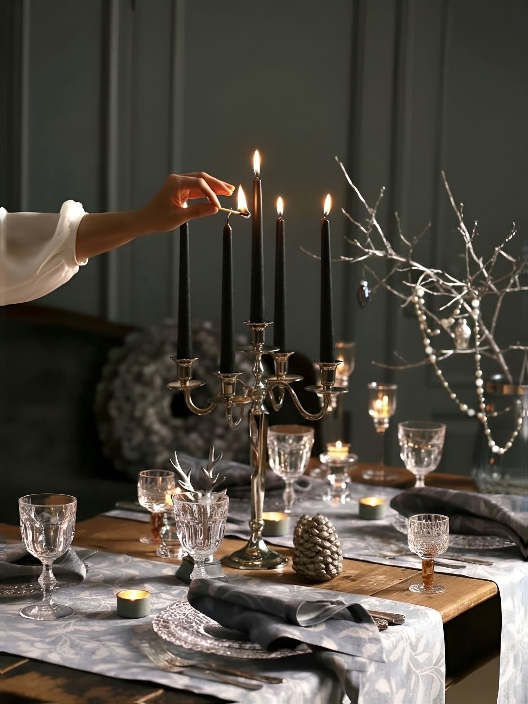 Конические свечи Штрауса — Чёрные, 4 шт — фото 8