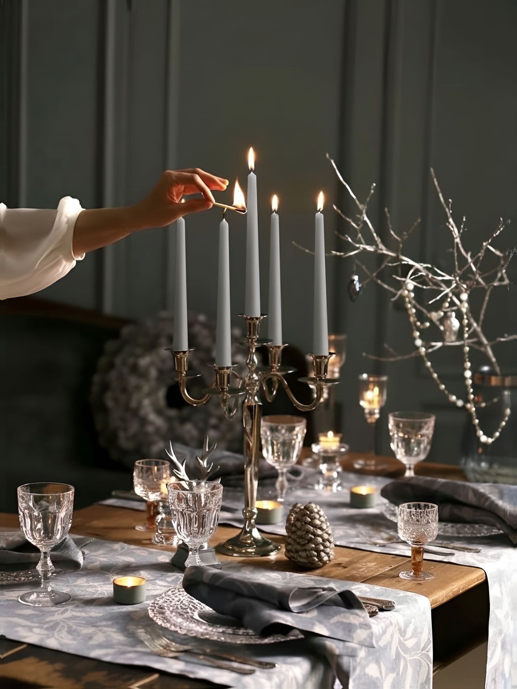 Конические свечи Штрауса — Серые, 4 шт — фото 4