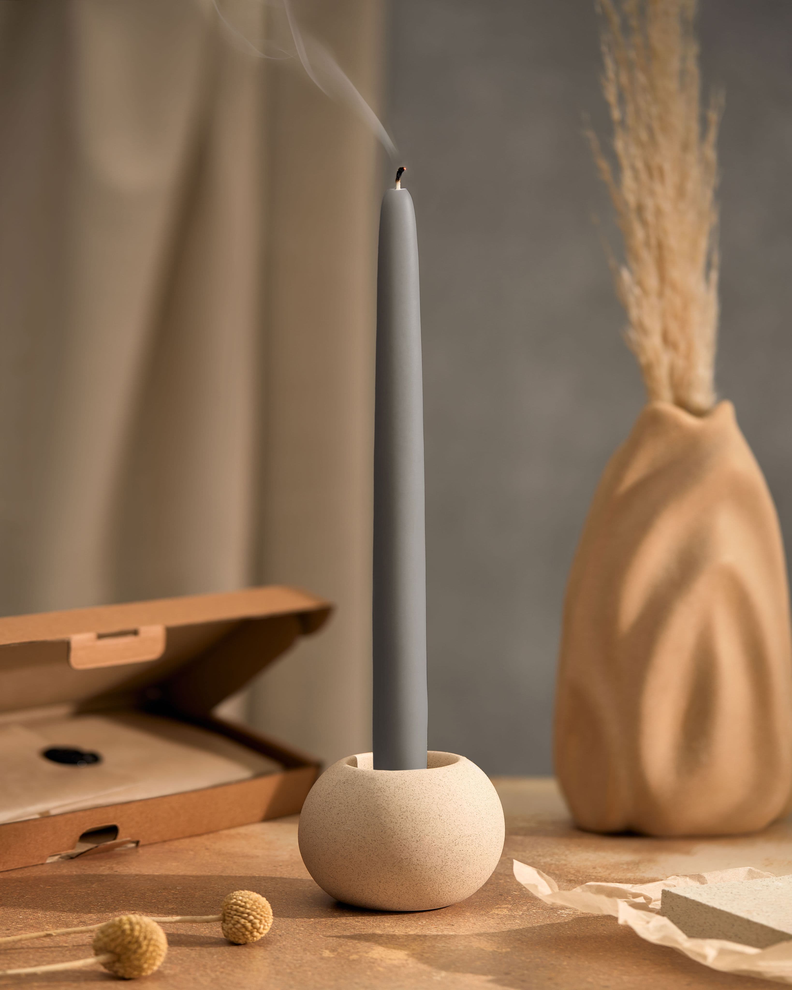 Конические свечи Штрауса — Серые, 4 шт — фото 5