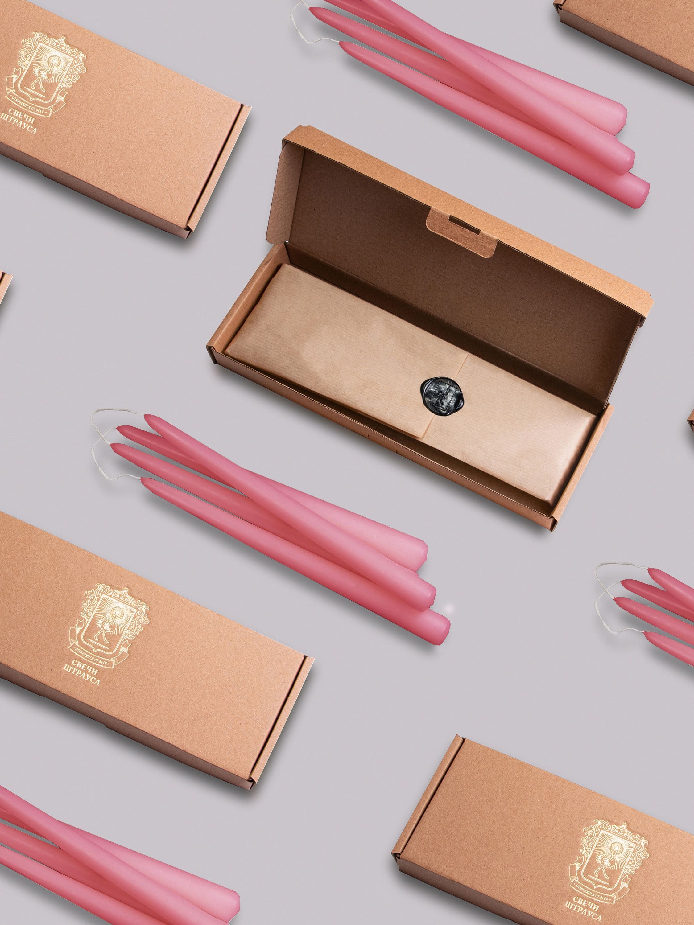 Конические свечи Штрауса — Розовые, 4 шт — фото 9