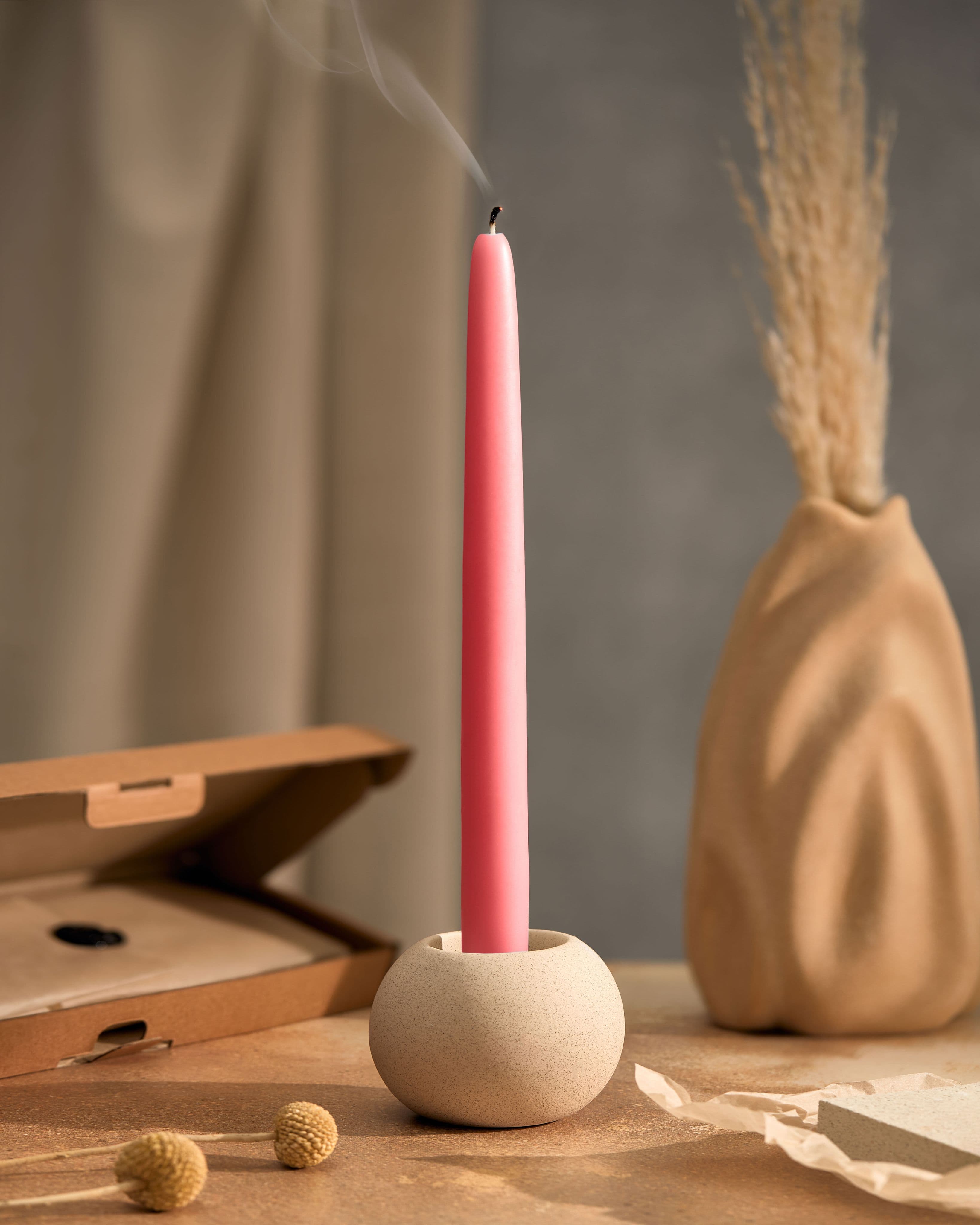 Конические свечи Штрауса — Розовые, 4 шт — фото 8