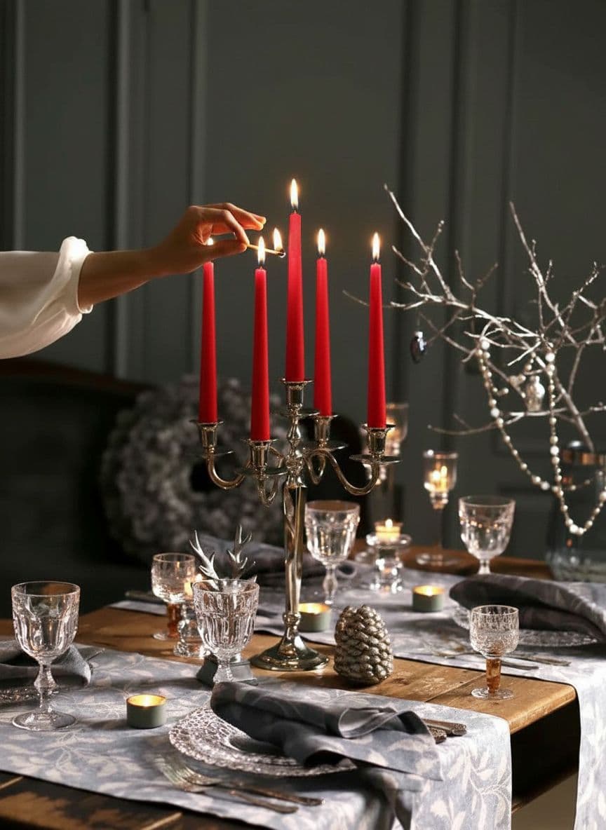 Конические свечи Штрауса — Красные, 4 шт — фото 4