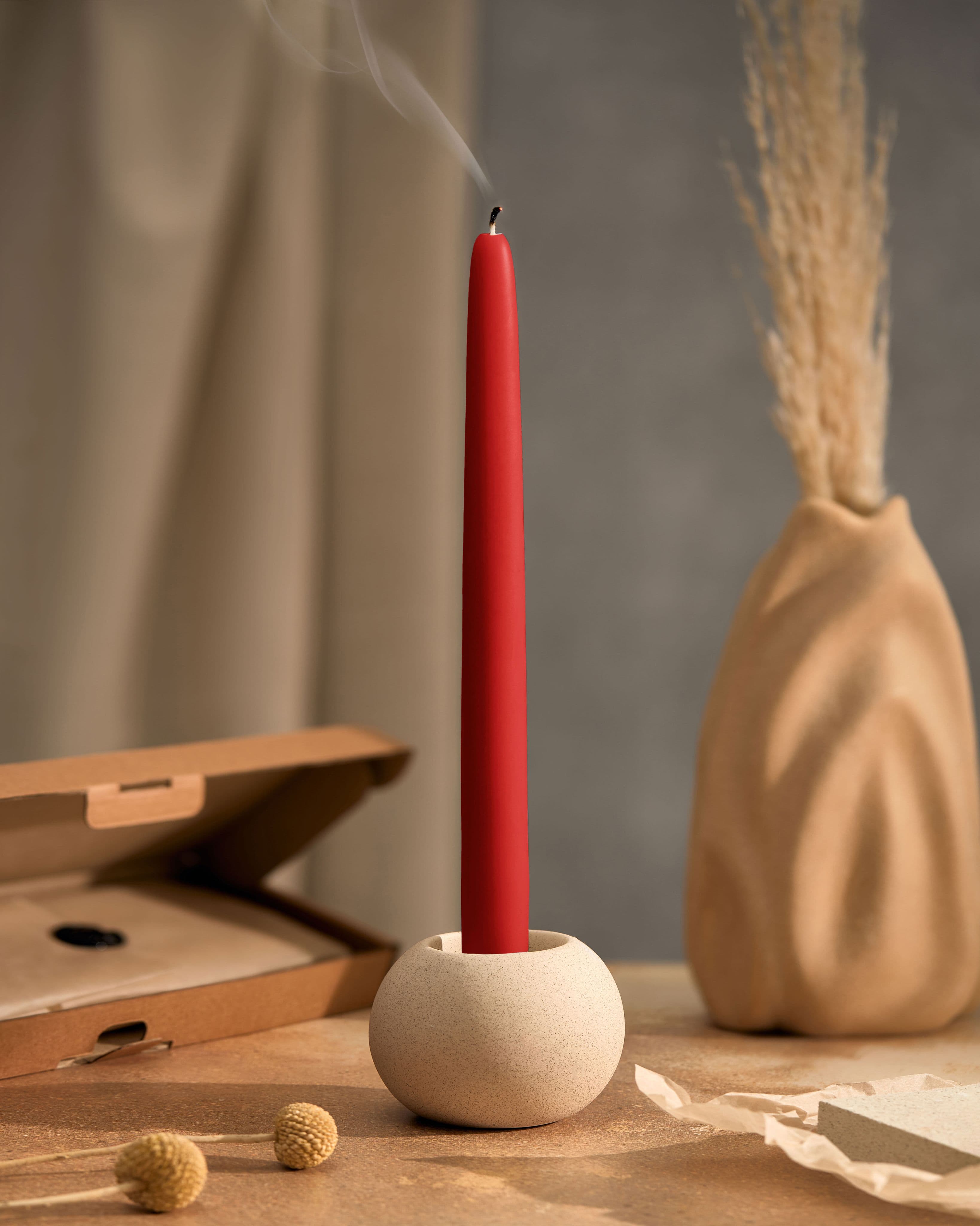 Конические свечи Штрауса — Красные, 4 шт — фото 5