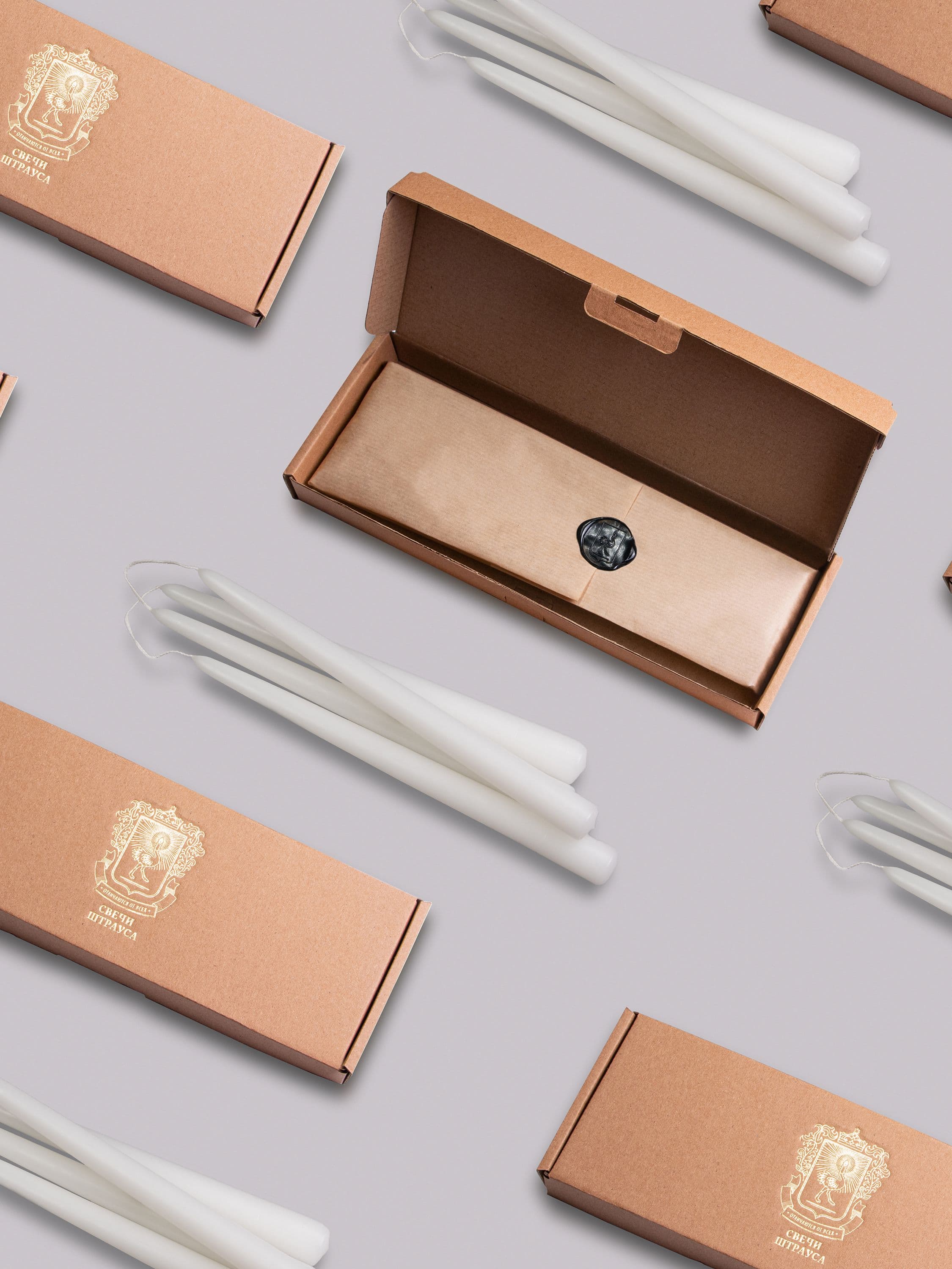 Конические свечи Штрауса — Белые, 4 шт — фото 9