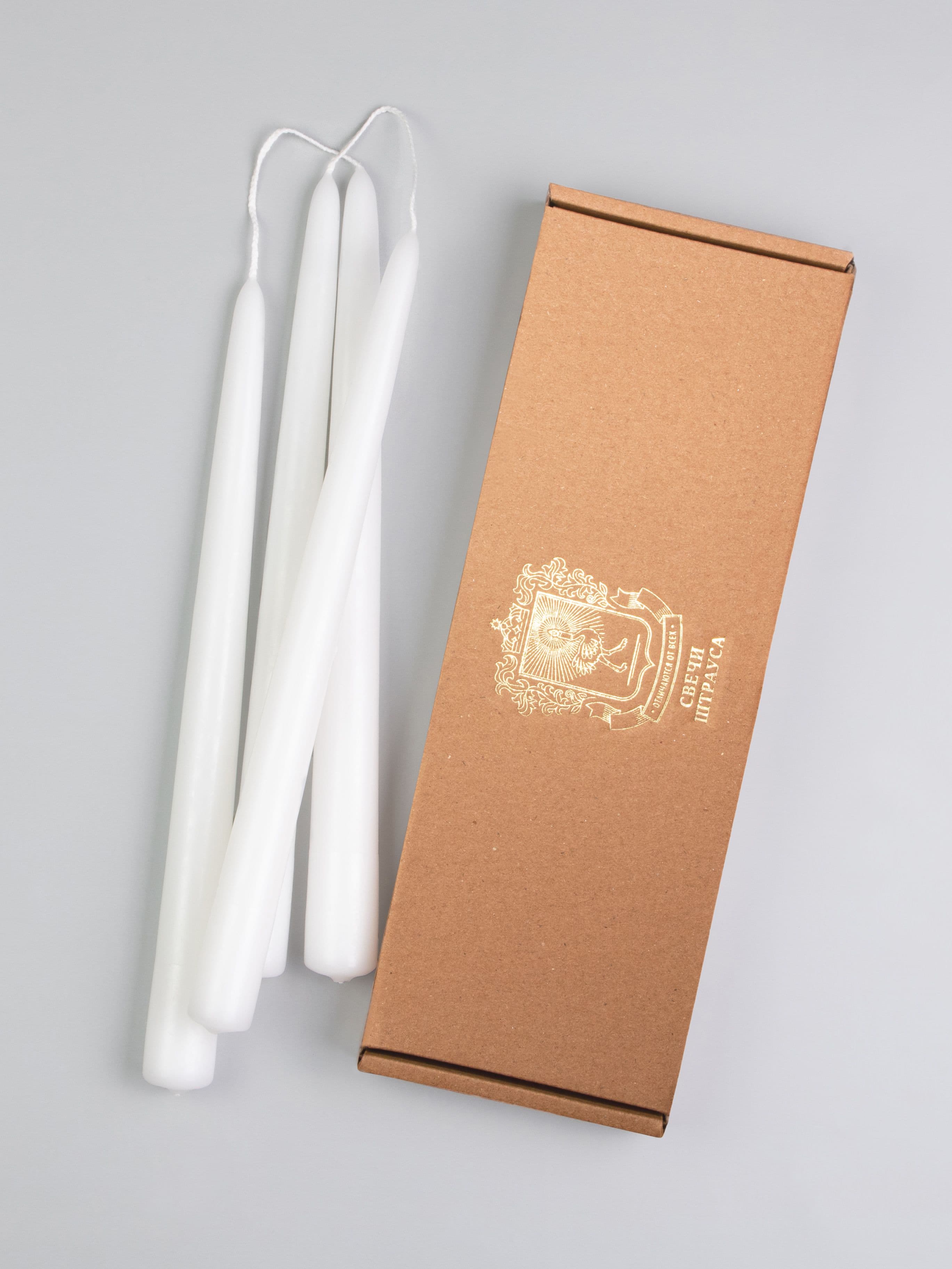 Конические свечи Штрауса — Белые, 4 шт — фото 8